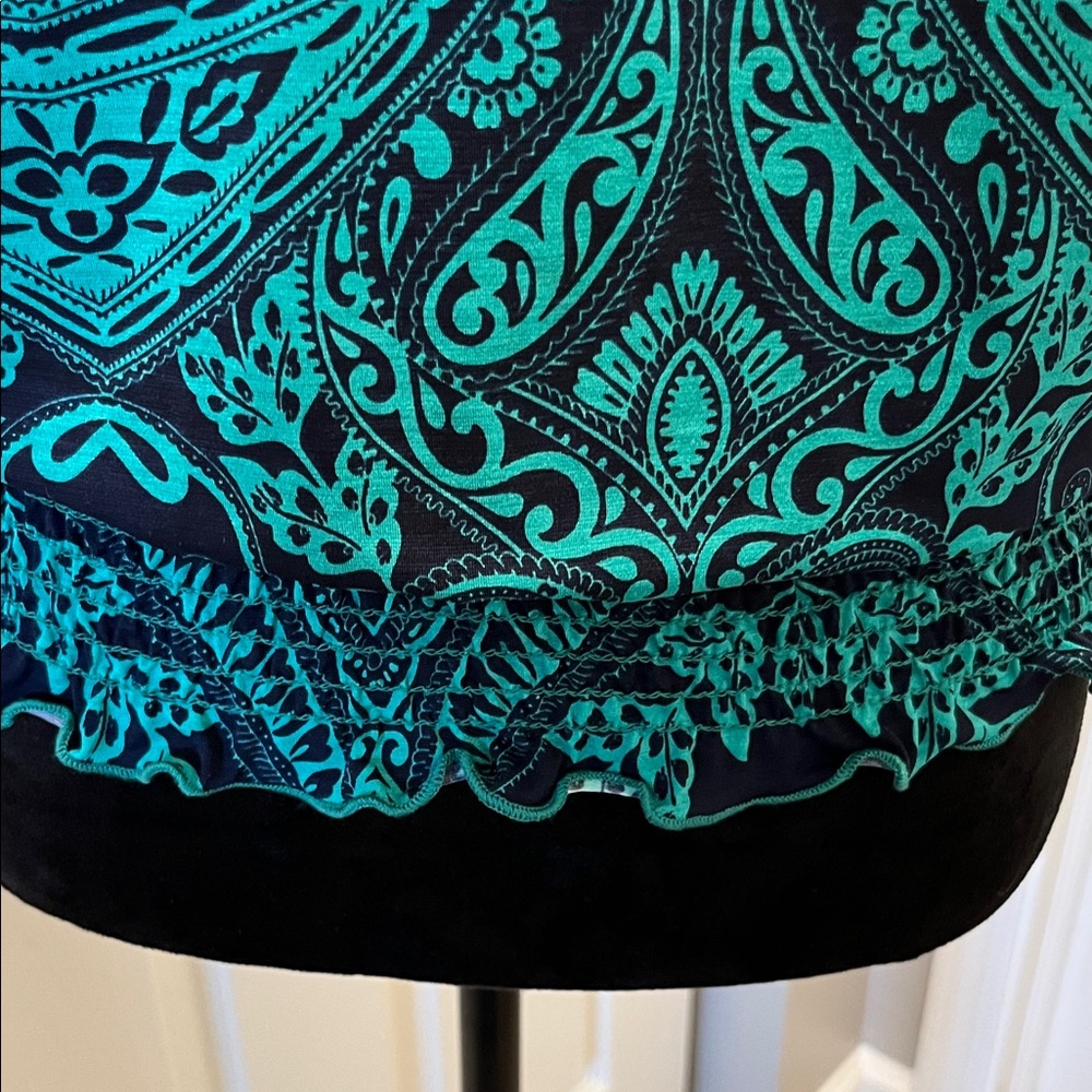 Elegant Teal Paisley Women's Tube Top - Picture 3 of 5